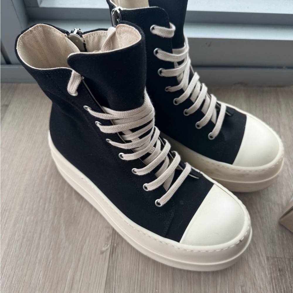 High-Top Black Canvas Sneakers